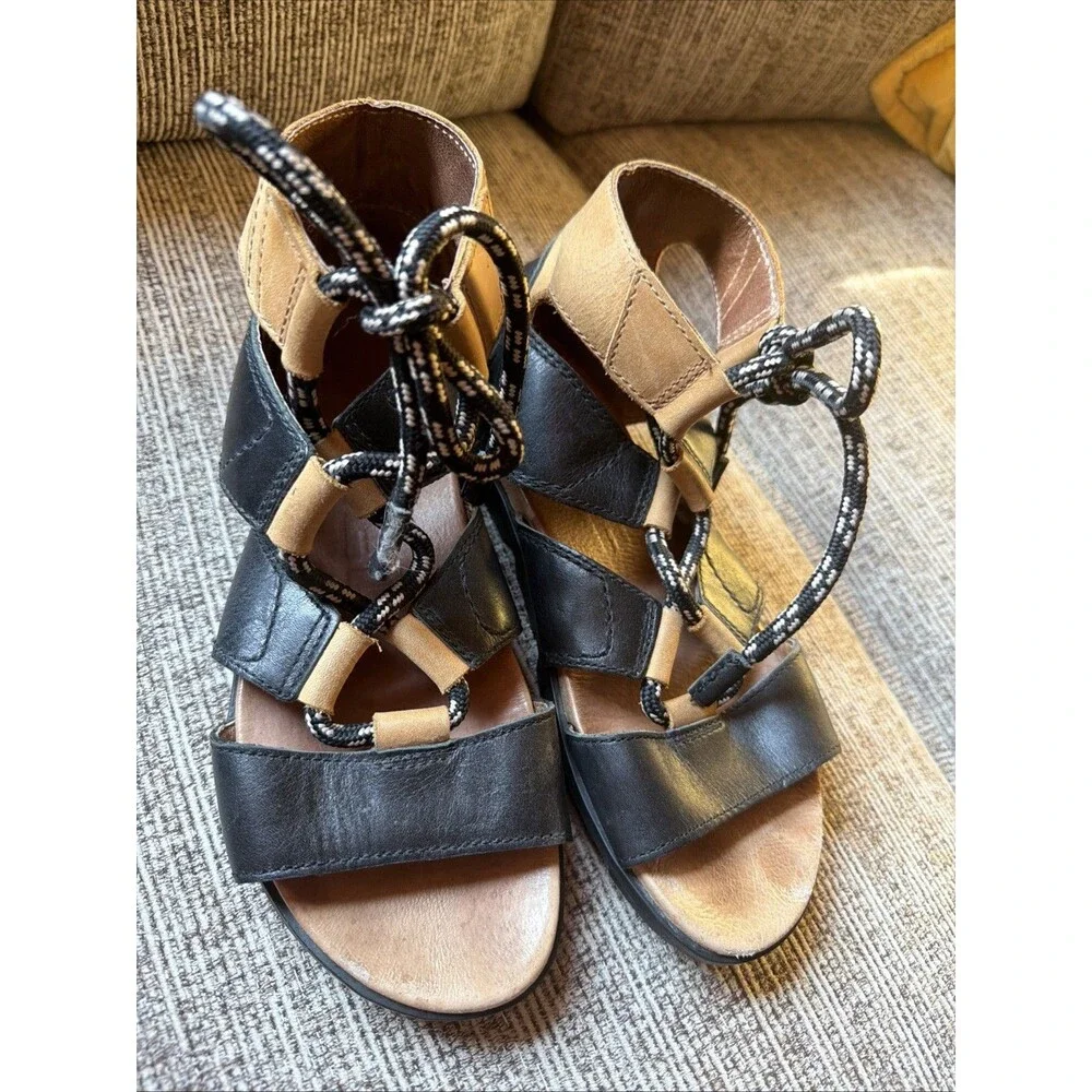 Sorel Torpeda II Lace Up Gladiator Sandals Womens Size 7.5 Black Brown